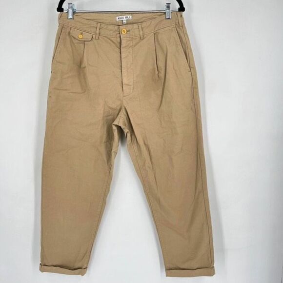 Alex Mill Standard Signature Pleated Pant Chino Tan Ankle pants Size 32 unisex - Picture 2 of 12